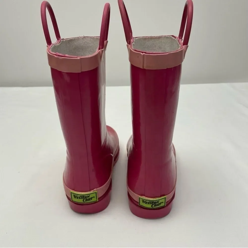 Western Chief Classic Fire Chief Pink Rain Boots Girl's Size 11/12.